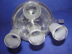 Roche Custom 1000ml RBF 4 neck 29/42 half jacketed reactor reaction flask drain