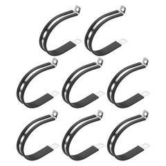 8 Pack 2-1/2 Inch Cable Clamp Rubber Cushioned Pipe Metal Clamp for Tube