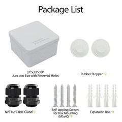IP65 Water Resistant Dustproof ABS Plastic Electrical Junction Box 3.1×3.1×1.9