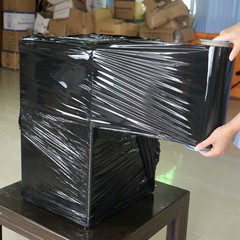 3Pack Black Stretch Wrap Plastic Handle 12″ x 1000 Feet 80 Gauge