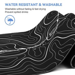 DIGSOM Gaming Mouse Pad, Black with 31.5L x 11.8W inches, Topographic