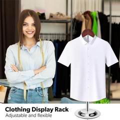 T Shirt Display stand for Vendors, Adjustable 18.5-31.5 inches, 1-Pack Brown