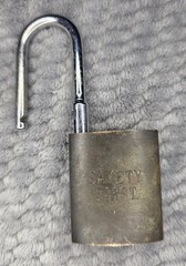 BEST Brass Rekeyable Padlock, E Keyway Y66, Extended Shackle 2in x 7/8in