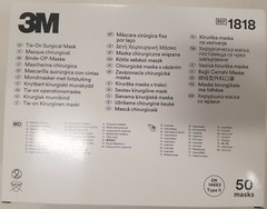 *50-Pieces* 3M Tie-On Surgical EN14683 Type II Blue Face Mask 1818
