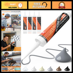 100% Waterproof Gray Silicone Caulk Sealant Adhesive for RV, Kitchen, Bathroom,