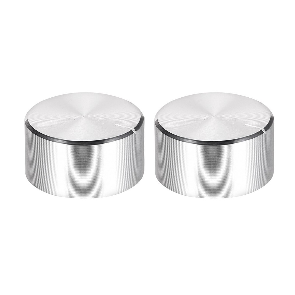 2pcs Potentiometer Knob Silver Tone Smooth Surface 25mmx13mm Volume Control Knob