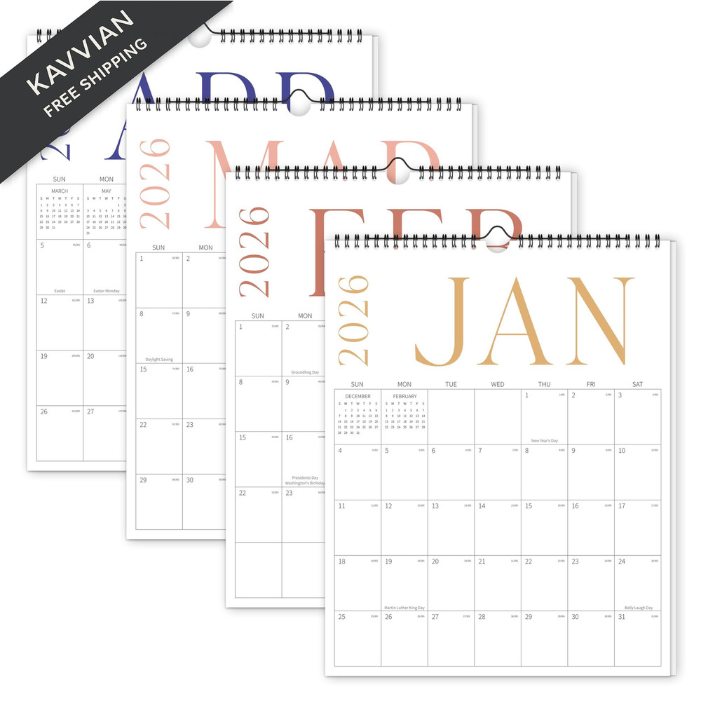 Wall Calendar 2026-2027, JAN 2026-JUNE 2027 14.5×11.5 In, Colourful-BigLetter
