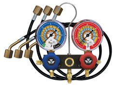 Mastercool 93518-TP Aluminum Charging Manifold with 18 Hoses R600a R290 R134a