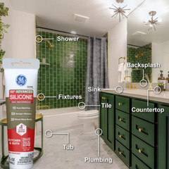 GE Advanced Silicone Caulk for Kitchen & Bathroom – 100% Waterproof Silicone Sea