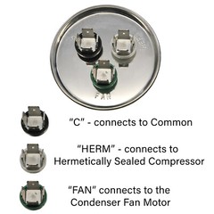 Dual Run AC Capacitor 45+5 MFD µF 370-440VAC 50/60Hz 5% HVAC QUALITY GUARANTEED