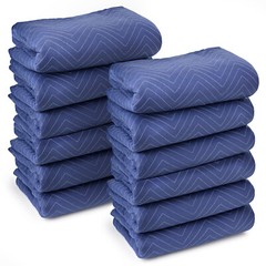 12 Moving Blankets Furniture Pads – Deluxe Pro – 80″ x 72″ Royal Blue