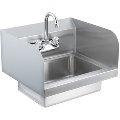 VEVOR Wall Mount Hand Wash Sink 17″x 15″ Stainless Steel w/ Faucet & Splash NSF