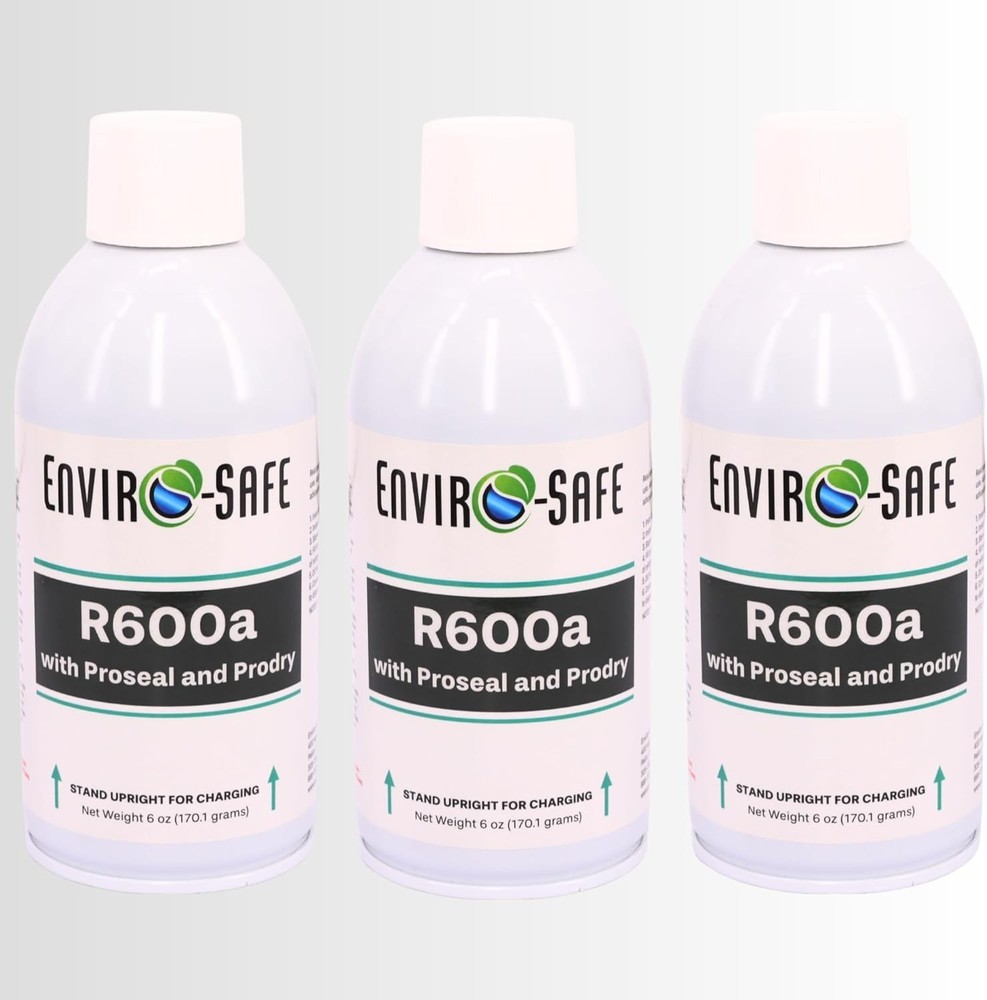 R600a Refrigerant W/Proseal and Prodry – 6oz Upright Self Sealing-3 Cans