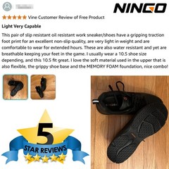 NINGO Men Oil Resistant Work Shoes Lace Up Non Slip Shoes Safety Nurse Chef Shoe