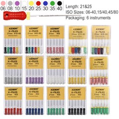 Dental Endo Stainless Steel Root Canal REAMERS Hand Use K-Files 15#-80# 25/21mm