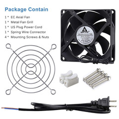 80mm x 25mm EC Axial Muffin Fan AC 110V-240V with Power Cord