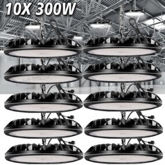 10 Pack 300W UFO LED High Bay Light Shop Industrial Commercial Factory Warehouse