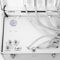 Portable Dental Mobile Delivery Unit Cart Air Compressor Suction System 4Hole
