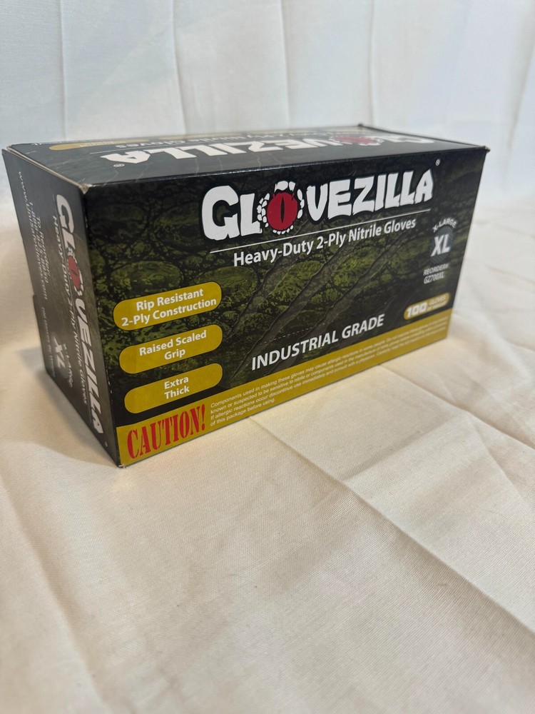 GloveZilla Heavy-Duty Nitrile Gloves Scaled Grip SIZE XL – BOX OF 100