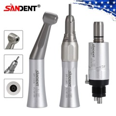 SANDENT Dental Low Speed Handpiece Contra Angle Straight Air Motor 2/4 Hole Kit