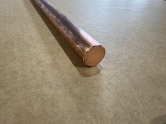 1″ Diameter Copper Rod x 6 Inches Long