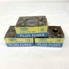 Leviton – 20, 25, 30 Amp Glass Plug See-Thru Fuses – Package of 5 each