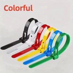 200PCS Reusable Cable Ties Multi-Color Adjustable Zip Straps for Home Office DIY