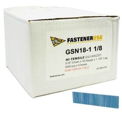 1-1/8″ LEG x 3/16″ CROWN 18GA GALV GSN18 STAPLES 25,000ct | GSN18-118C5