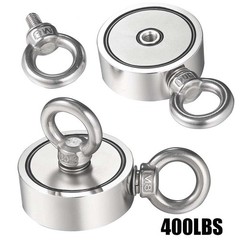 Dual Sided Neodymium Fishing Magnet Retrieval Magnet Stainless Steel Eye Bolts