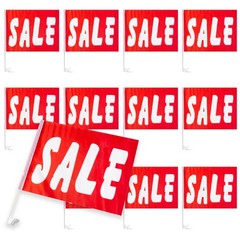 Car Window Sale Flags for Dealerships 12×16 Inch Red Sale Clip On Window Flag…