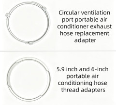 5.9 Inch Portable Air Conditioner Hose Connector, Comes with Threaded Adapter fo