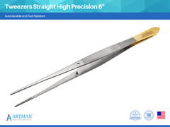Surgical Tweezers Straight Lab Tweezers Forceps 6” Thumb Serrated Forceps ARTMAN