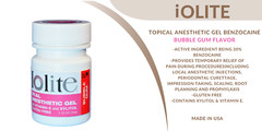 IOLITE 20% Benzocaine Topical Anesthetic Gel BUBBLE GUM FLAVOR 1OZ