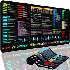 Excel Cheat Sheet Desk Pad Mat (11.8×31.5in) – XL Formulas Xxl, Black