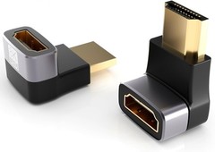 8K@60Hz Right Angle HDMI Adapter, 90 Degree and 270 Degree HDMI Adapter (2 Pack)
