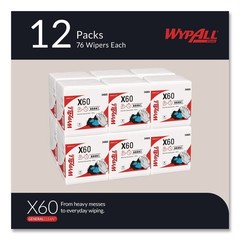 WypAll 34865 X60 12.5″ x 13″ 1/4 Fold General Clean Cloths (76/Bx, 12 Bx/Ct) New