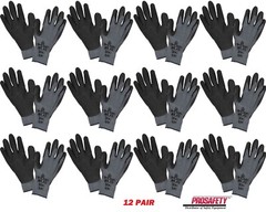 Showa Atlas 300B Rubber Palm Coated BLACK General Purpose WORK GLOVES 12 PR MED