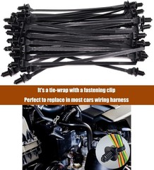 Push Mount Zip Ties, 8 inch Cable Tie Black 8.3×0.2inch (100Pcs),