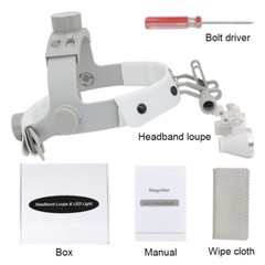 Dental Binocular Loupes 3.5X Optical Glass Ultra-light Helmet Magnifier White