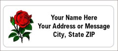60pcs Personalized Single Rose Return/Mailing Address labels 1″x2.625″ Free S/H