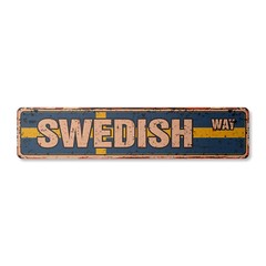 SWEDISH FLAG Vintage Street Sign sweden national nation pride country