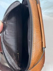 Unbranded Tan Brown Faux Leather Messenger Bag Crossbody Satchel Organizer