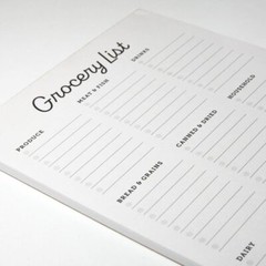 Grocery List Notepad – 6 x 9 Inches – 50 Tear Off Sheets – Minimalist Black a…