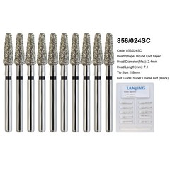 FG Dental Diamond Burs 856 850 Round End Taper Crown Prep Coarse Fine High Speed