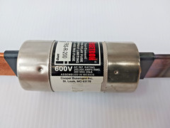 BUSSMANN FUSETRON 200 AMP DUAL-ELEMENT TIME-DELAY CLASS RK5 FUSE 600V FRS-R-200