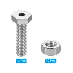 2set M10x35mm Hollow External Hexagon Screw Lamp Threading Through Hole Bolt