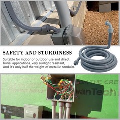 50 Foot Liquid-Tight Conduit Kit – 1/2inch Flexible Non Metallic Liquid Tight…