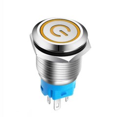 Latching Push Button Power Switch 16mm 12V LED ON OFF Waterproof Stainless Steel