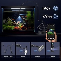 Endoscope Camera with Light, 1920P HD Borescope Camera with 8 LED Lights 16.4ft