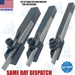 Set of 3 Small Mini Parting Tool Holder Cut Off Tool HSS Blade Unimat Mini Lathe
